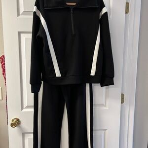Black and White Tracksuit Set